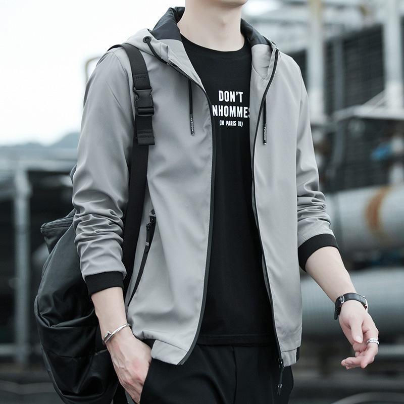 

Весна и осень Новая мужская куртка Корейская облегающая повседневная куртка с воротником-бейсболкой XXXXL