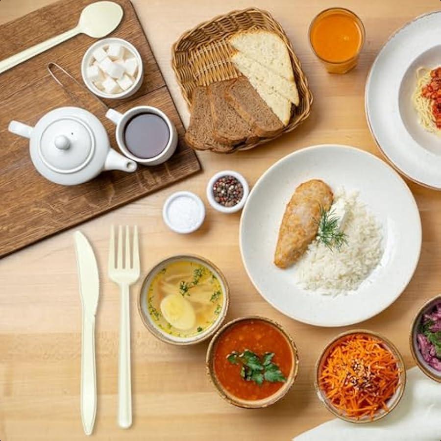 Compostable No Plastic Knives Plastic Forks Plastic Spoons Plastic Utensils Compostable Cutlery Set Is Eco Friendly Products Fo