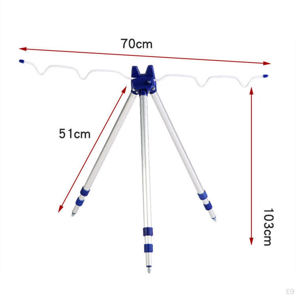 Collapsible Rods Tripod Stand Holder Portable Bracket for Outdoor Rod Beach Pier