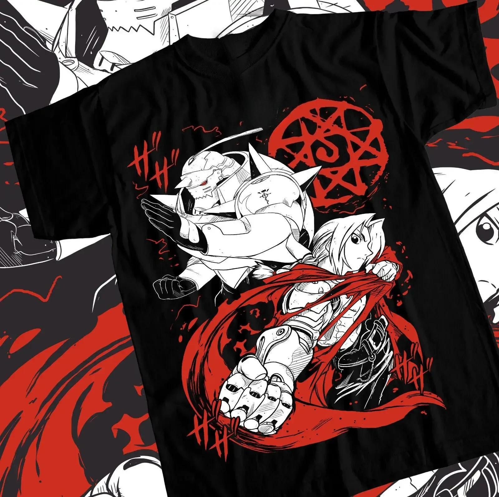 

Fullmetal Alchemist TShirt Oversized Y2k Brotherhood Alphonse Elric Black Shirt Tee Graphic T Shirts Top FeUnisex Unisex Clothing S