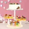 4 Tier Round Acrylic Cake Stand Cupcake Stand Tower Holder with LED Light Dessert Pastry Display Stand for Birthday Wedding Graduation Party Baby