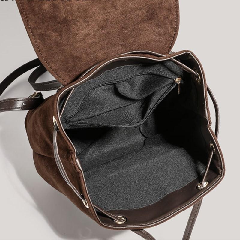 JIAERDI Hot Girls Brown Mini Backpack Women New Retro Versatile Suede Chic Y2k Backpacks Female Vintage Casual Mochila Aesthetic