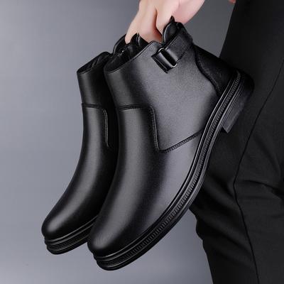 Stivaletti alla Caviglia da Uomo in Vera Pelle Tempo Libero Passeggio Scarpe Casual Marca di Lusso Cerniera Laterale Matrimonio Ufficio Stivali Eleganti Uomo Scarpe Business
