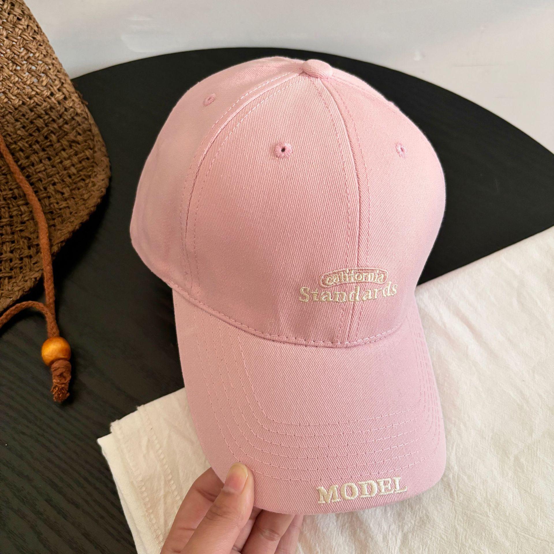 

Весна и осень, новая бейсболка для мужчин и женщин, вышитый алфавит, модная повседневная кепка, кепка с загнутым козырьком, универсальная кепка M（56-58cm） розовый