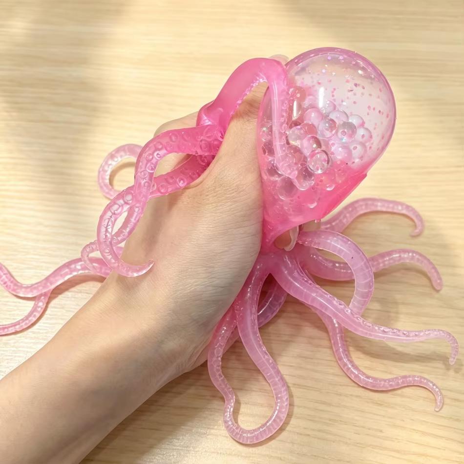 Glitzer Kraken Taba Squishy Zucker Stressball für Kinder Niedliche Tiere Knet-Fidget-Spielzeug Squishy Ozean Sensorisches Dekompressions-Geschenk