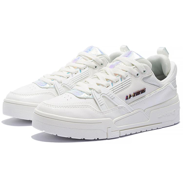 Li Ning 001 BTC Low top Skateboard Shoes Women's White Blue AGCS104-2