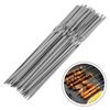 KESYOO BBQ Skewers, 30cm, Set of 30, Stainless Steel, Flat Skewers, Metal Skewers, for Yakitori, BBQ, Outdoor Camping, Fish Skewers, Marshmallows, Reu