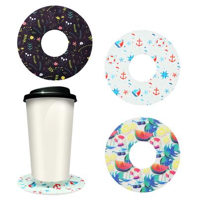 Sottobicchiere a Ventosa in Silicone Anello Anti-sversamento Supporto Inferiore Manicotto Termico per Tazza Adsorbimento Anti-caduta Viaggio all'Aperto Sottobicchiere Antiscivolo