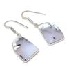 Natural Dendrite Opal Gemstone Handmade 925 Sterling Silver Earring 1.58" T2v90