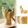 Multifunctional Desktop Bin 3D Printed Face Vase, Face-Holding Pen Holder Art Decor, Creative Makeup Brush Abstract Holder, Flower Arrangement