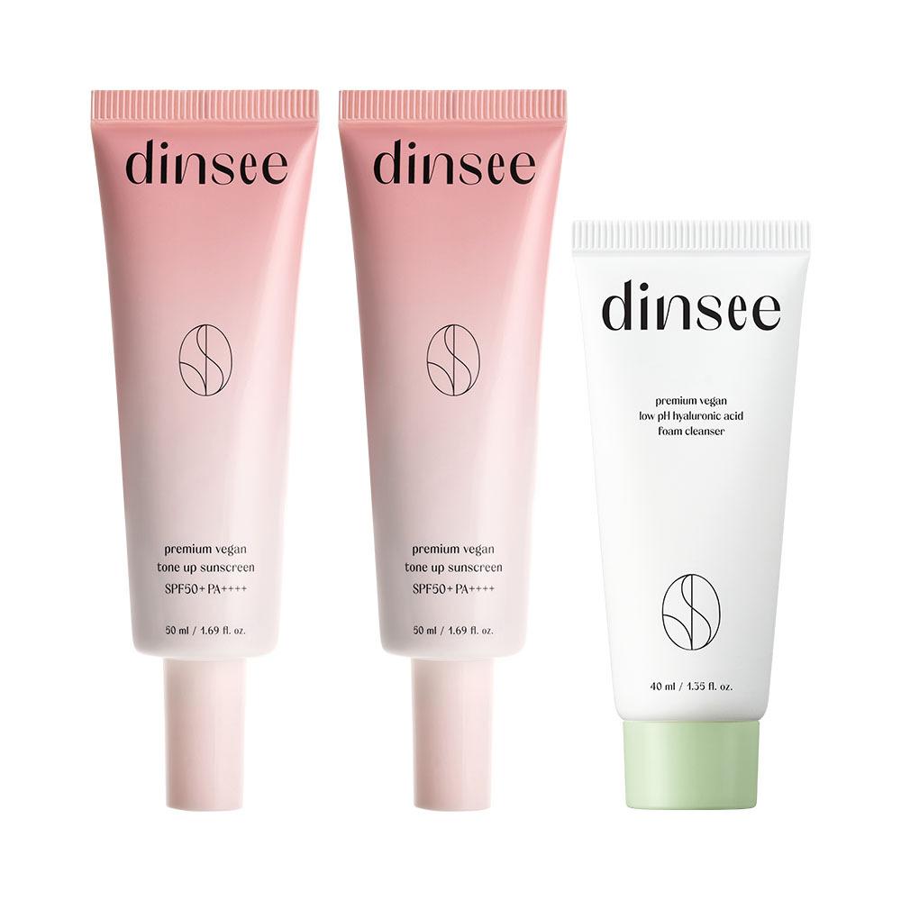 dinsee Premium Vegan Tone-Up Sunscreen 50ml Double Promotion (+ 40ml Cleansing Foam Free)