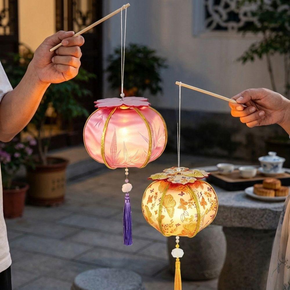 with Tassel Chinese Persimmon Light Traditional Portable Glowing Lamp  Mid Autumn