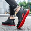 Men's Short Rain Shoes Non-slip Waterproof Rain Boots Kitchen Water Boots Rubber Shoes Car Wash Wear-resistant Work Water Shoes Trend Totem
