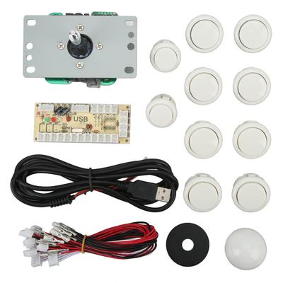 DIY USB Controller Computer Rocker Oval Ball Joysticks with Control Chip for Arcade Game White