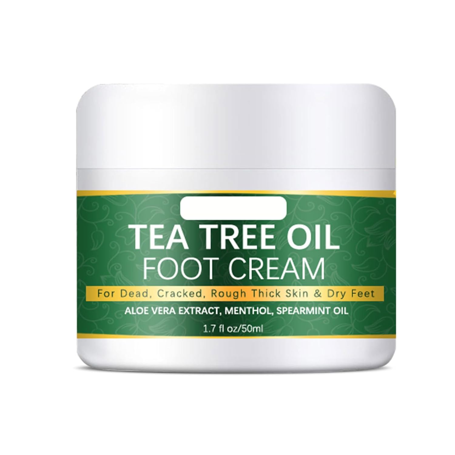 

Крем для ног с маслом чайного дерева, восстанавливающий крем для ног, для лечения спортсменов, удаление омертвевшей кожи, пилинг, увлажняющий отшелушивающий крем для сухих потрескавшихся пяток, 1,7 жидких унций 50g бутылочная зеленый