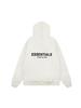 2022 FOG Essentials Black Silicone Hooded Sweatshirt with Letter Flocking Design.