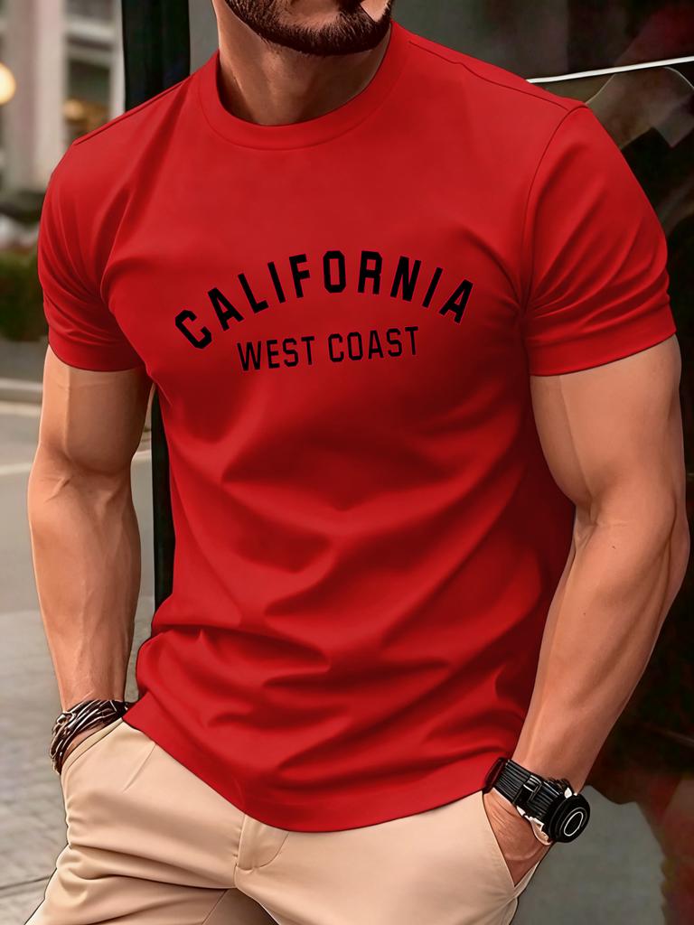 California Weat Coast Design T Shirts For Man Cotton Fashion TShirt Casual Loose ONeck Clothes Summer Retro Men Short Sleeve