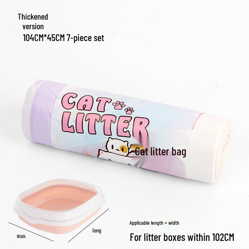 Self-Closing Drawstring Cat Litter Cleaning Bags - Thickened Plastic for Pet Litter Box