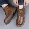 New Men's 2024 Winter Fashion High-top Shoes British Style Outdoor Casual Non-slip High-top Retro Lace Trendy Work Boots 38-44