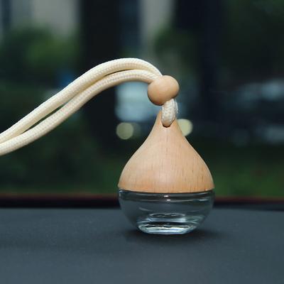 5ml Prázdný přívěsek Auto parfém Matné Mini flakonky na parfém s dřevěným víčkem Láhev z matného skla Nádobka na esenciální olej Přenosná