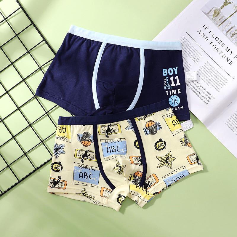 Boys' Pure Cotton Breathable Boxer Briefs - Sweat-Absorbent Underwear for Kids