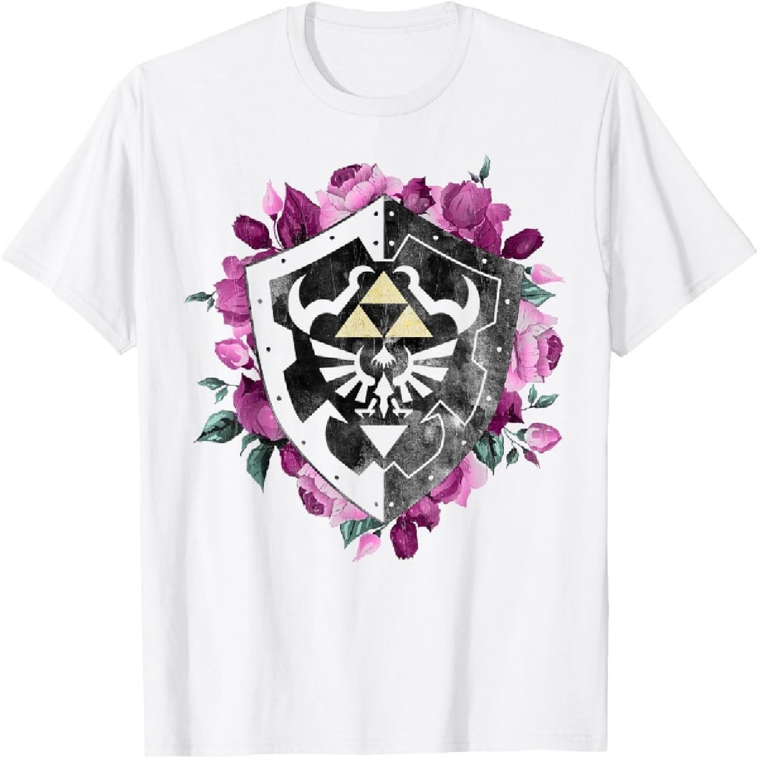 Nintendo Legend Of Zelda Tri Force Floral Shield T-Shirt XXXXXL белый
