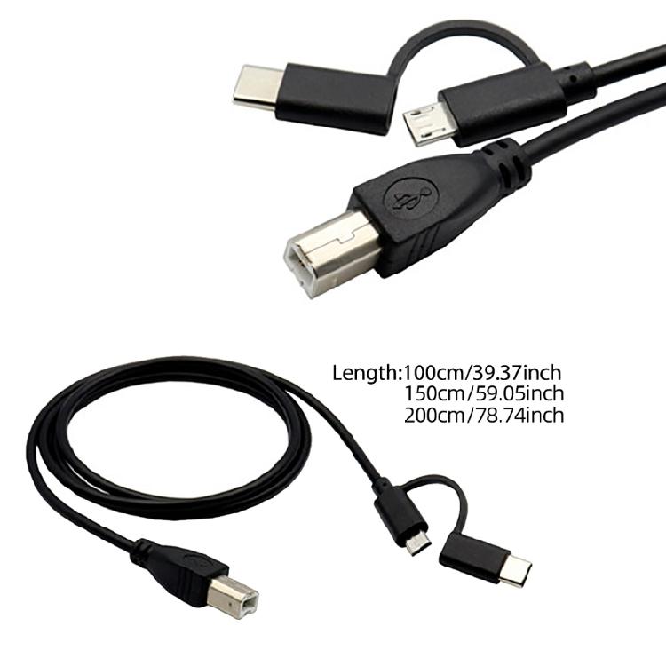 USB-B Printer Date Cable for Scanner Laptop Electronic Piano & Electronic Drum