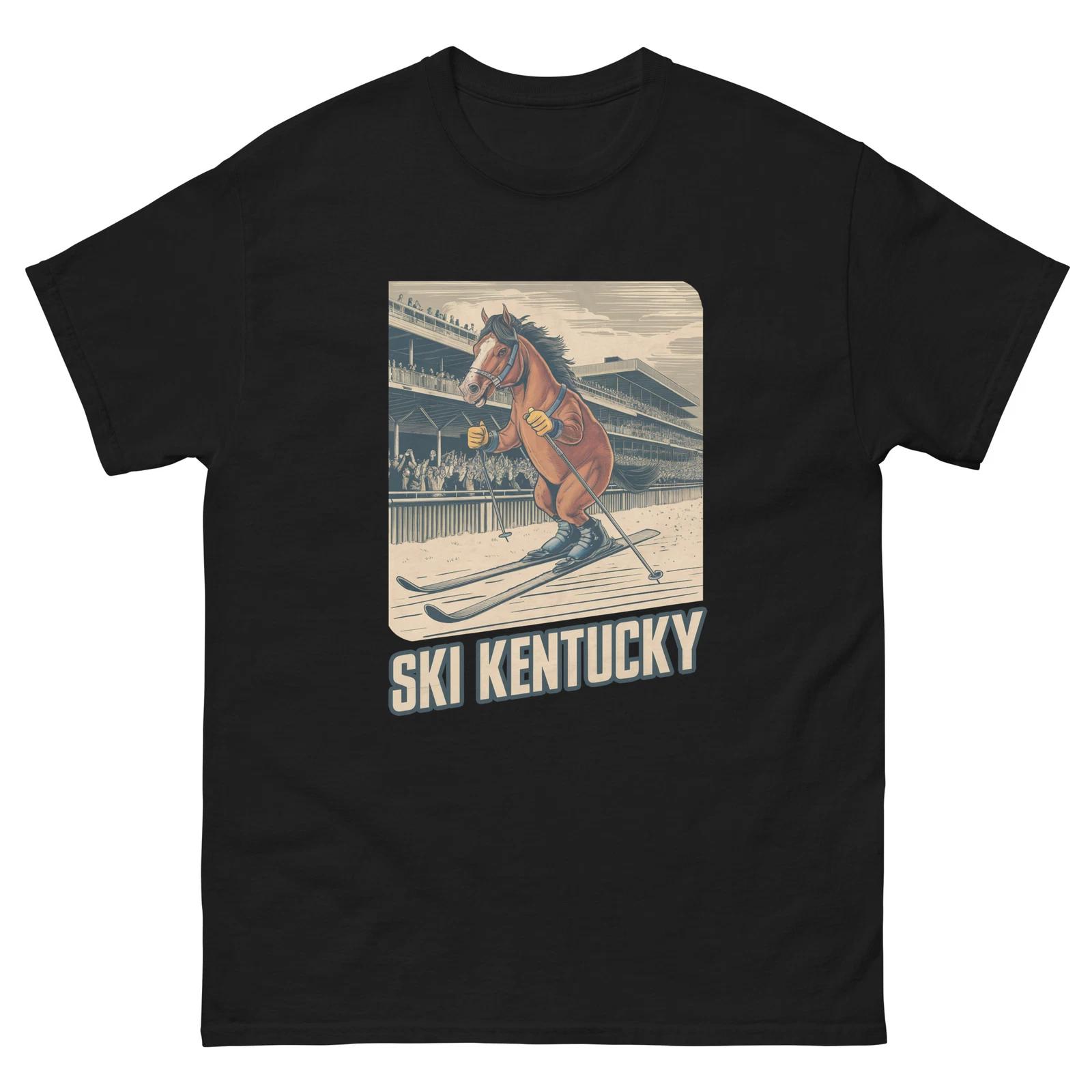 Ski Kentucky Horse, Funny Skier, Skiing Horse, Unisex classic tee 3XL