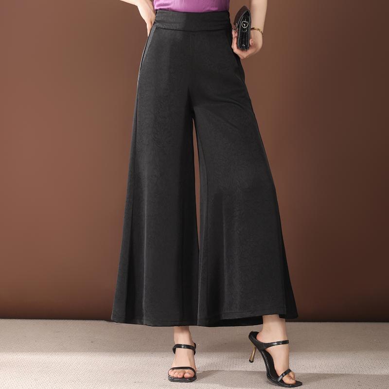 Elegant Summer Wide Leg Pants Women Fashion Casual High Waist Pants Vintage Clothes