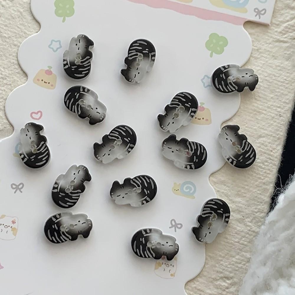 30pcs Resin Kitty Buttons Cute Ginger Cat Buttons Grey Cat Tabby Cat Buttons  Cardigan Sweater