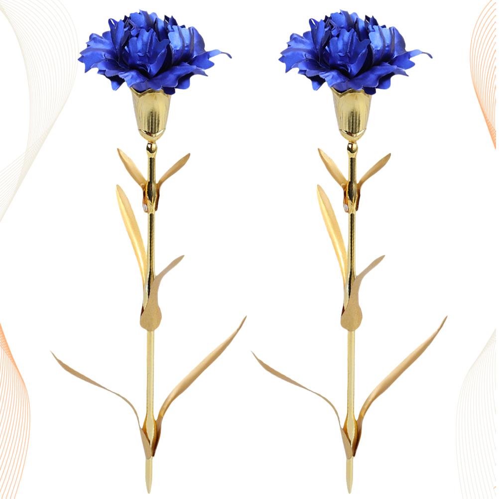 2Pcs Artificial Carnations Flowers 24K Luxurious Non Fading SturdyFlowers for Mother's Day Gifts Home Decor