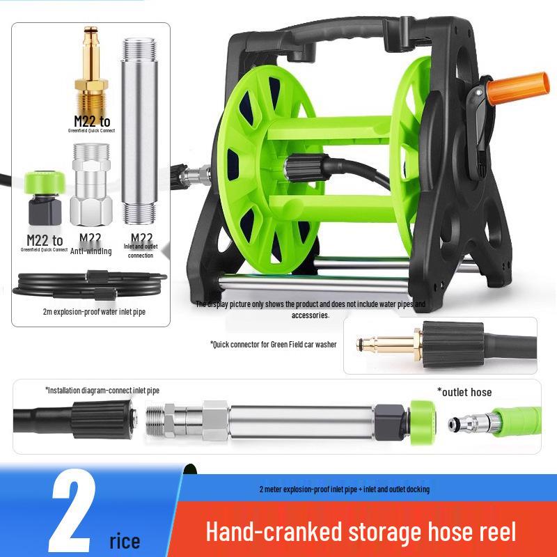 High-Pressure Water Hose Reel & Storage Rack for Car and Household Cleaning