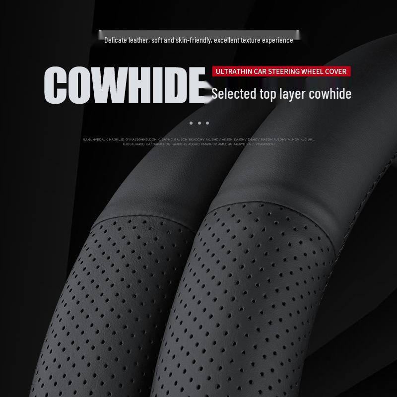 MG5 Genuine Leather Steering Wheel Cover for RX3, i6max, ZS, Kulewei HS - Men's All-Season Grip Cover