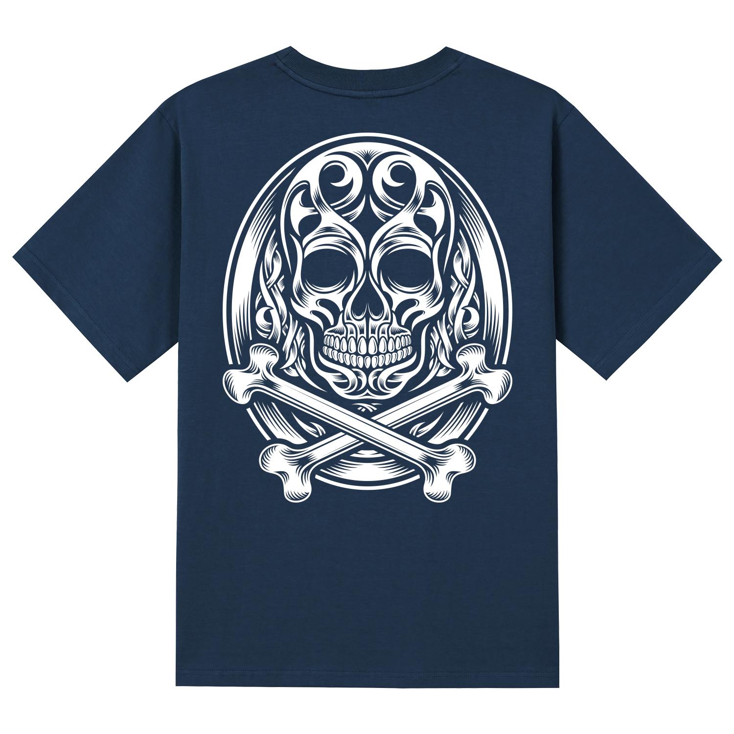 Khan 6312 Ktn0021 Celtic Skull Short Sleeve T-Shirt - Navy Navy/L