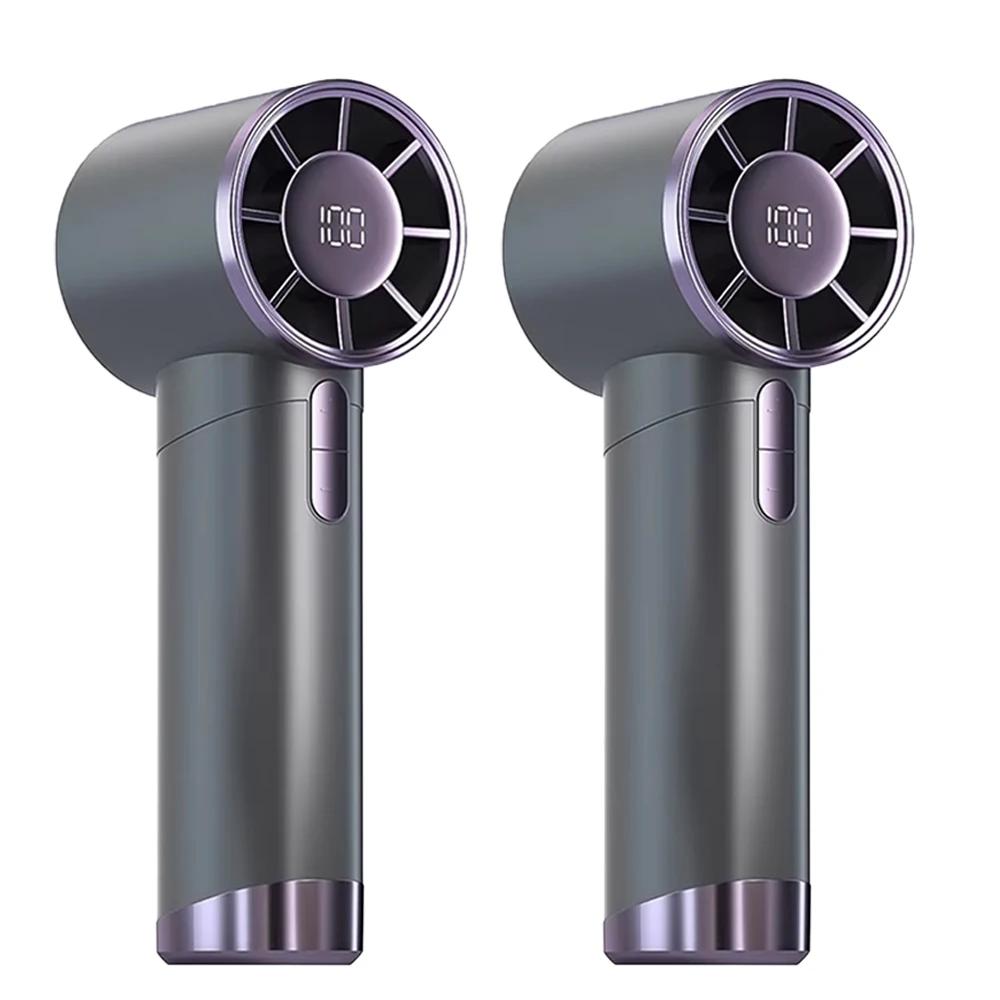 Portable Handheld Fan Adjustable 1-100 Speeds USB C Rechargeable LED Display with 3000mAh Battery Outdoor Travel Camping Fan
