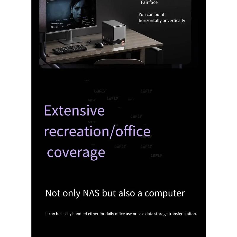 AOOSTAR 2025Intel Quad Core N150 MiniPC Home Cloud HDD a 4 Alloggiamenti SSD Doppio Display USBType-C Doppia LAN Archiviazione Domestica NAS Computer