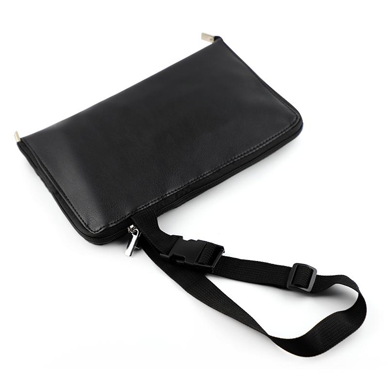 HMU Black Waterproof Makeup Artist Bag Personalized Custom Logo Private Label Folding Travel Waist Makeup Brush Bag With Zip