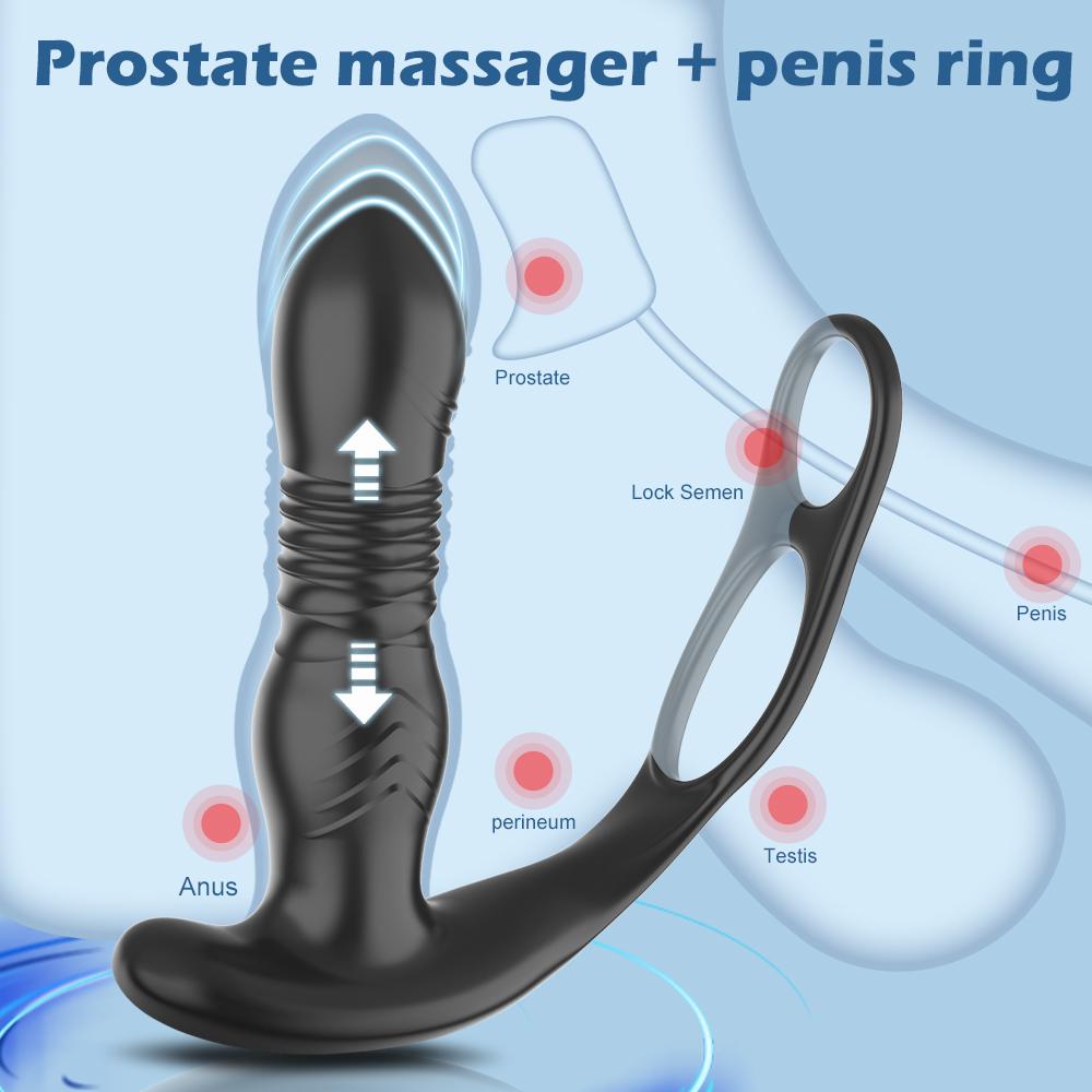 Male Thrusting Prostate Massager Bluetooth APP Control Vibrator for Men Gay Wireless Prostate Stimulator Sex Toys for Couples