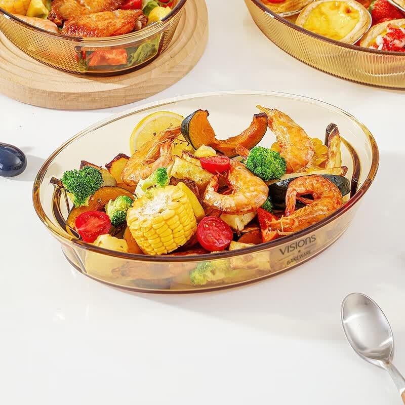 

Corning Heat-Resistant Oval Amber Glass Baking Dish 1.8L