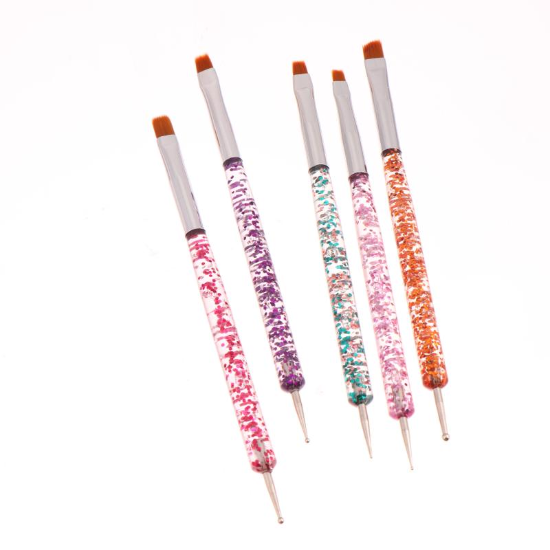 5Pcs Dual-Ended Nail Art Brushes And Dotting Pens Set, Professional Manicure Detailing Tools, French Nail Art Pen Kit