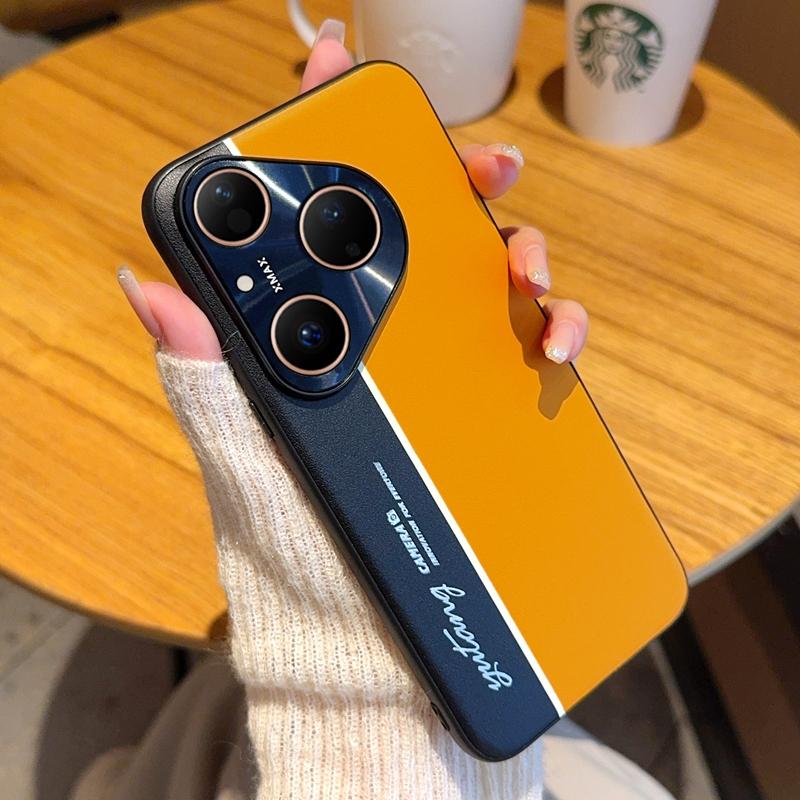 Для Huawei Pura 80 80 Pro 80 ProPlus 80Ultra гальванизированная кожа флуоресцентный цветной блок защита от отпечатков пальцев защита от падения чехол для телефона For Pura 80