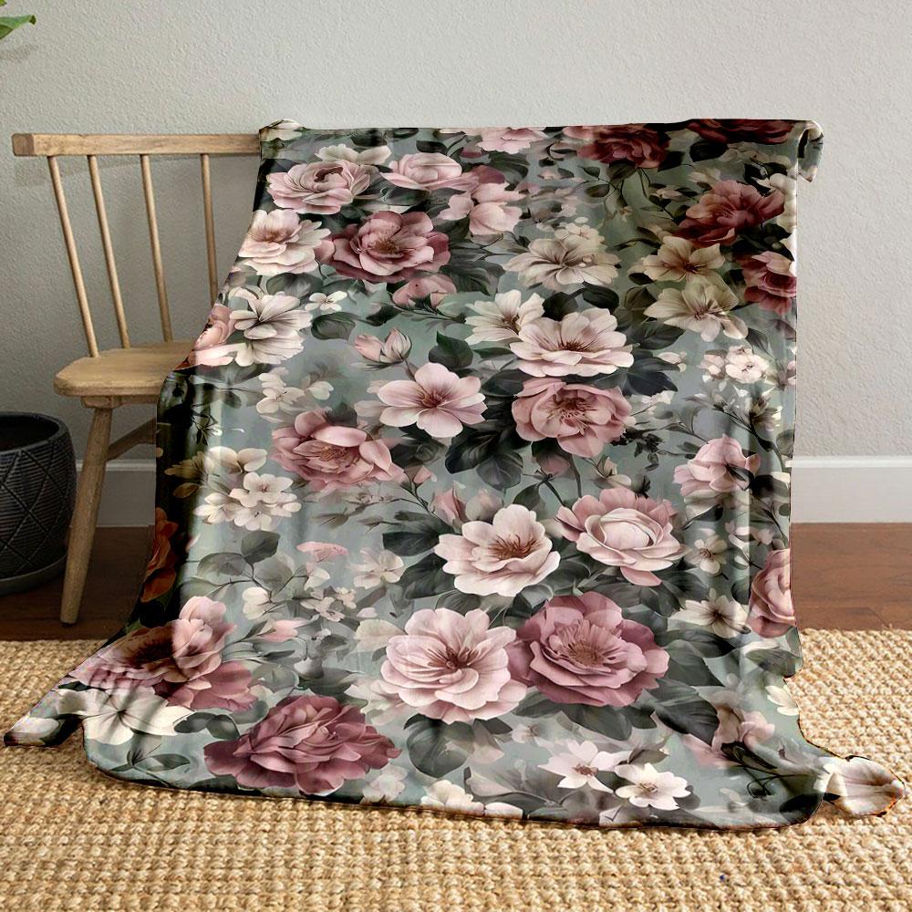

Vintage Floral Blanket bedroom Blanket for Livingroom Couch lunch break Soft throw for Friend s festival Gift 80cm x 120cm