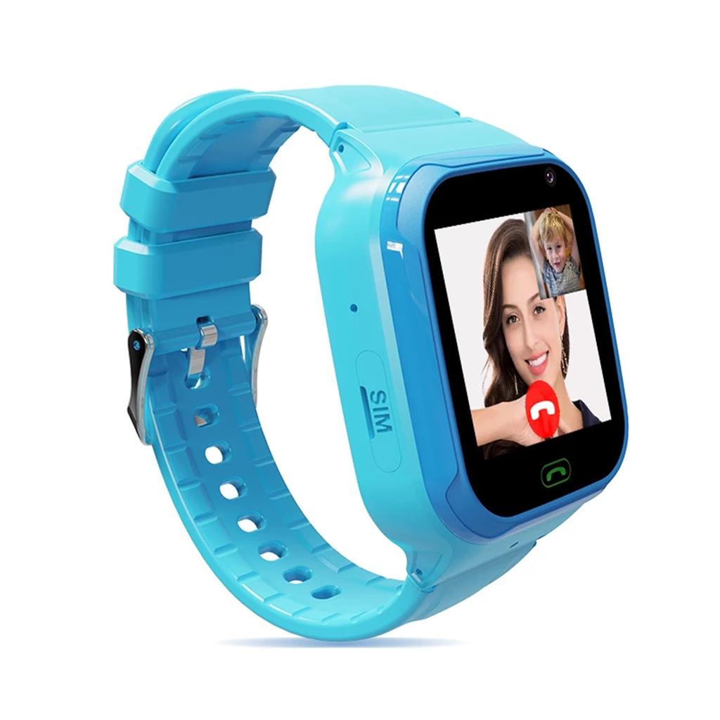Smart Watch Waterproofing Two Way Talk Video Calling Voice Chat SOS Class Mode Smartwatch for Boys Girl Blue