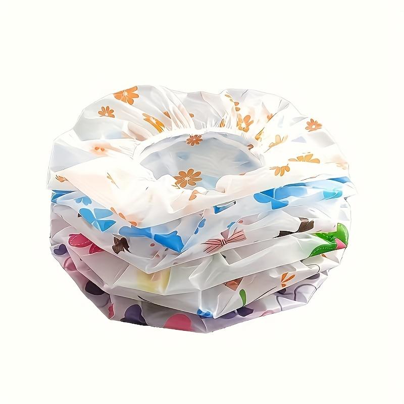 6pcs Adjustable Printed Shower Caps, High Quality, Reusable, with Elastic Band, for Women's Spa Salon, Beauty Treatment