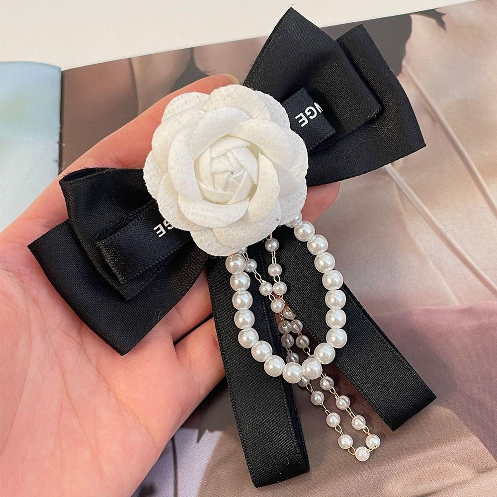 Scarf Decorative Camellia Brooch Bowknot Sweater Pin Luxury Flower Brooch  Clothes Accessories