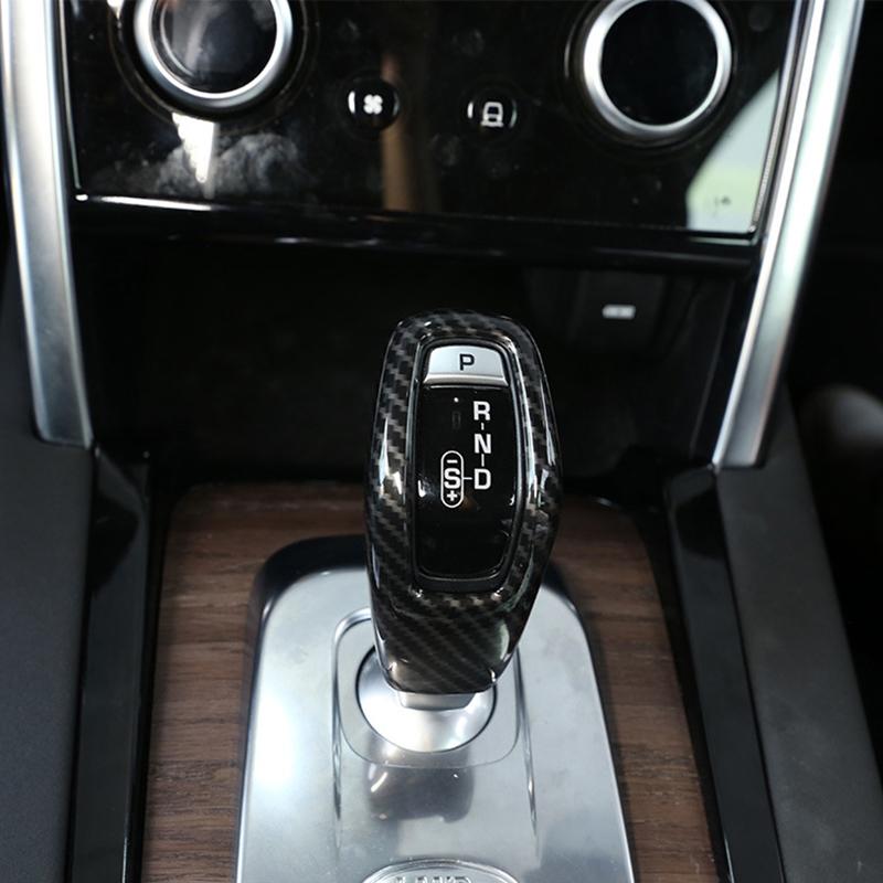 Car Gear Shift Knob Cover Trim Carbon Fiber Look For Land Rover Range Rover Sport 2018 2019 2020 2021 Auto Interior Accessories