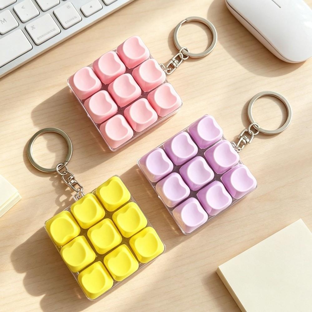 Stress Relief Fidget Button Keychain Pendant Bag Key Decor Unique Fidget Clicker Toy Sensory Play