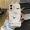 West Highland Ear Style Apple 16 Pro Cute Cream Case Transparent iPhone 15 Pro Phone Case Full Coverage New Model