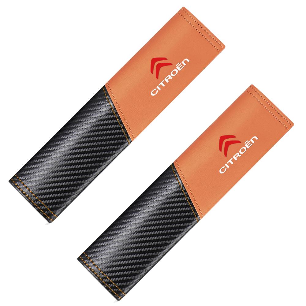PEZN4 1pc/2pcs PU Leather Car Seat Belt Cover Shoulder Pad For Citroen C1 C2 C3 Vts C4 Saxo C5 C6 C8 Xsara C3-XR Picasso Accessories