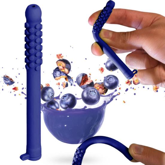 1/2Pcs Chewable Essential Oil Breath Stick Stress Anxiety Relief Fruit Flavors Concentration Improving Reusable Kids Adults Silicone Chew Stick